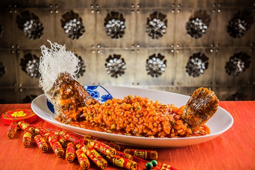 Deep-fried green garoupa with sweet and sour sauce