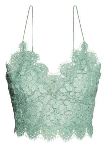 H&M Spring Campaign - Green lace strap top - HKD 99.9