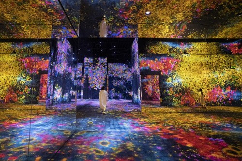 花與人的窪谷：迷失、沉浸與重生 / ​Valley of Flowers and People: Lost, Immersed and Reborn​ , ​2020, Interactive Digital Installation, Endless, Sound: Hideaki Takahashi © teamLab 